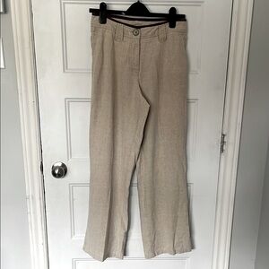 La Strada by Sievers Linen Trousers – EU 40 / US M – Natural Oatmeal